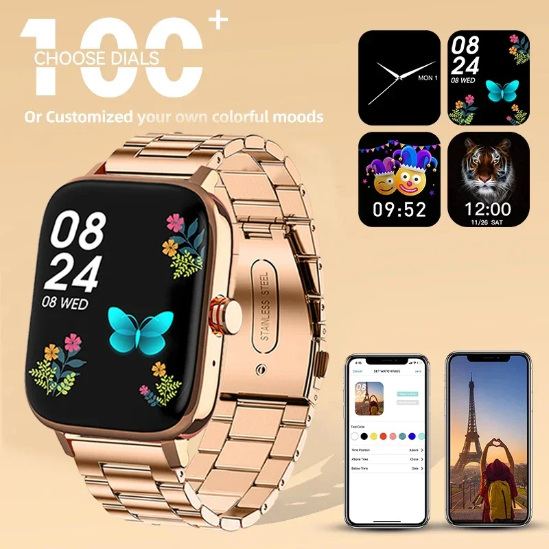 

New Smart Watch Women Bluetooth Call Custom Dial Fitness Tracker Waterproof Smartwatch Full Touch Clock Watch for Xiaomi Huawei