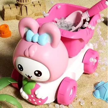 Eco-Friendly Cartoon Rabbit Sand Castle Building Kit for Kids Beach Toy Set with Shovel, Bucket Hourglass Outdoor Sand Play Toys 1