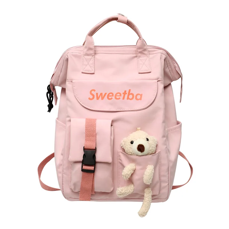 Trendy Girl Travel Nylon Backpack Lady Kawaii College Backpack Fashion Female Laptop Student Bag Cute Book Women School Bags New 