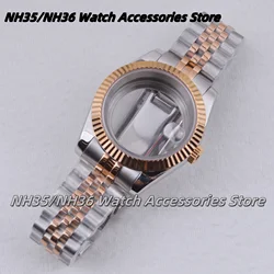Premium Stainless Steel Watch Strap with Sapphire Glass - 10ATM Waterproof Replacement for 39mm (Two -glass back18)