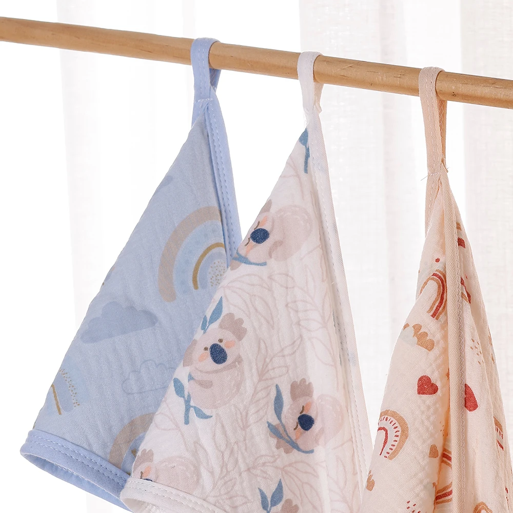 HappyFlute Plain Colour Print 85*85CM Rope&Hodded Design Skin-friendly Cotton Fabric MultiPurpose Use Baby Bathrobe