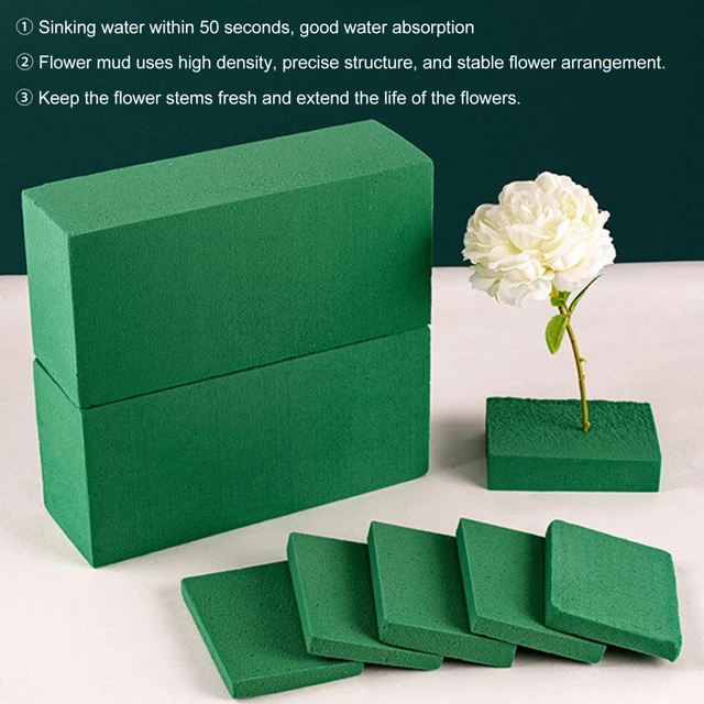 Green Flower Foam Moisturizing Foam Blocks For Crafts 8 Pcs Foam Flower  Blocks Packaging Bouquet Flower Material Flower Mud - AliExpress