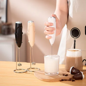 Battery operated milk frother, mixer, electric egg beater, portable milk coffee mixer, small kitchen appliances, food processor 1