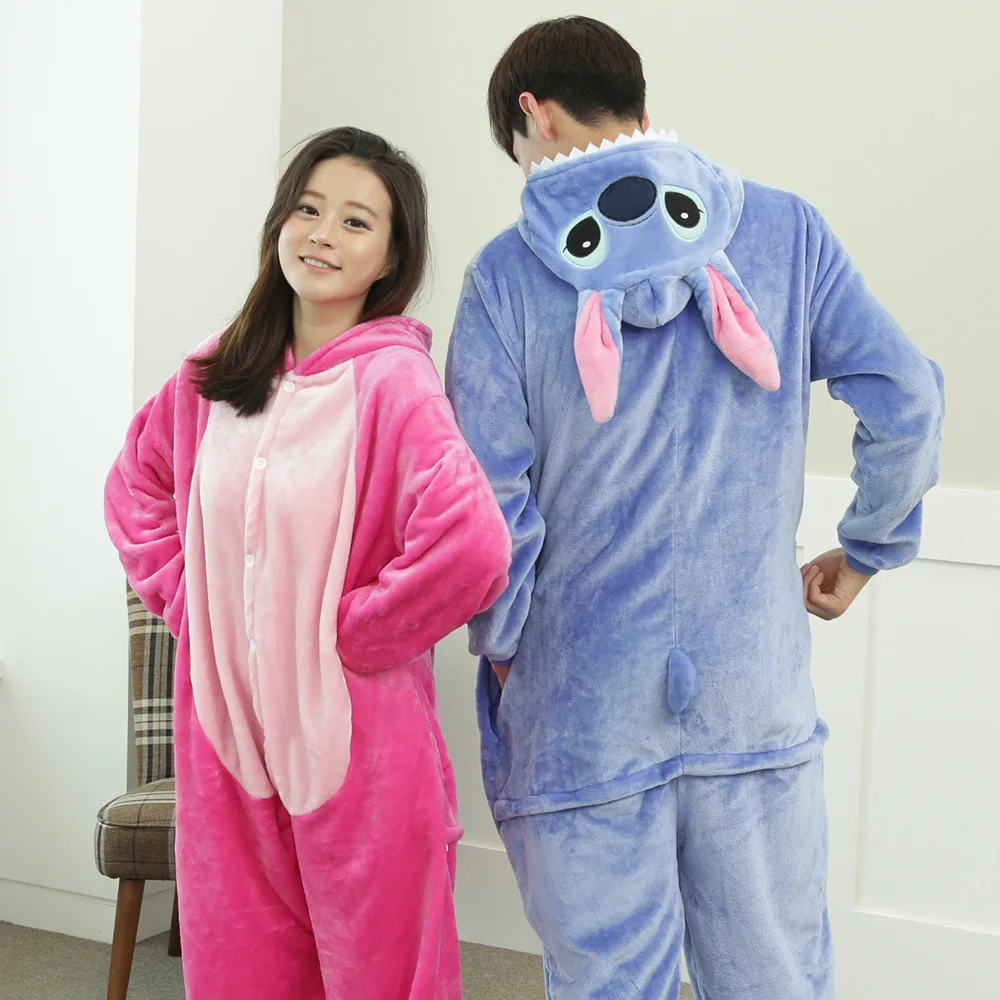 MINISO Kigurumi Stitch Costumes Onesies Monster Cosplay Pajamas Adult Pyjamas Animal Sleepwear Jumpsuit