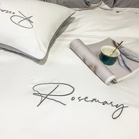 High-quality Embroidered Queen Bedding Set King Size Soft Skin Friendly Duvet Cover Set with Bed Sheet Simple Blanket Cover Sets 5