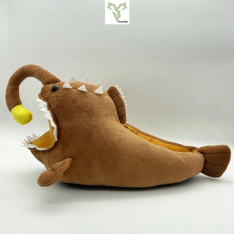 New Lantern Fish Plush Slipper Simulation Monkfish Lophiiformes Indoor House Shoes Warm Plush Slipper Women Men Christmas Gifts 5