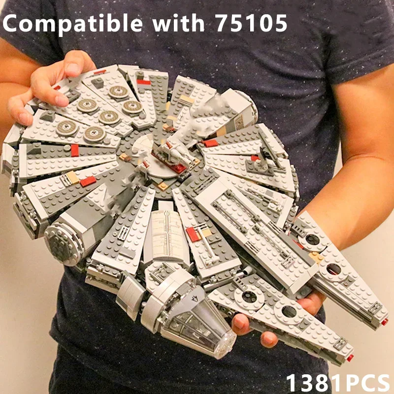 Falcon Millennium Spaceship Compatible with 75105 Bricks Building Block Model Toys Send seven Dolls Puzzle DIY Boys Gift building block toys educational toy building toy set diy handmade gift 1381PCS