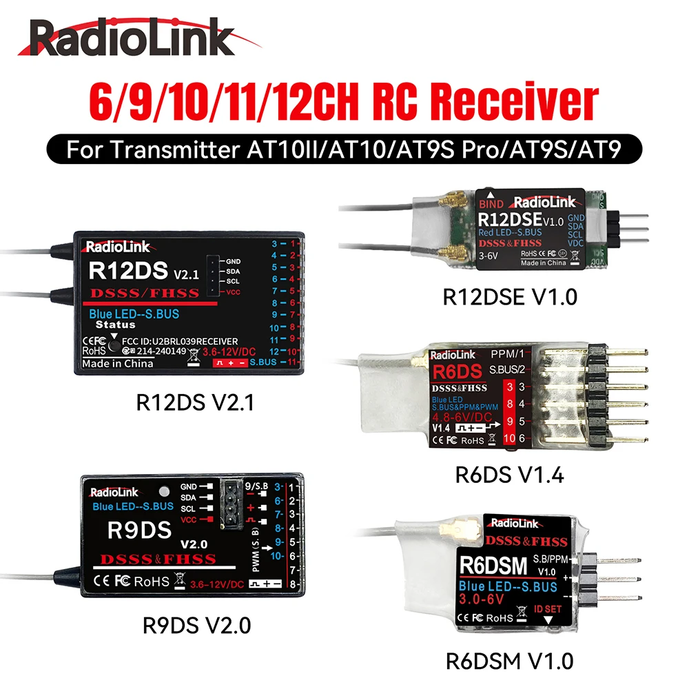 Récepteur RadioLink RC 2.4G 6-12CH pour AT10II/AT9S Pro