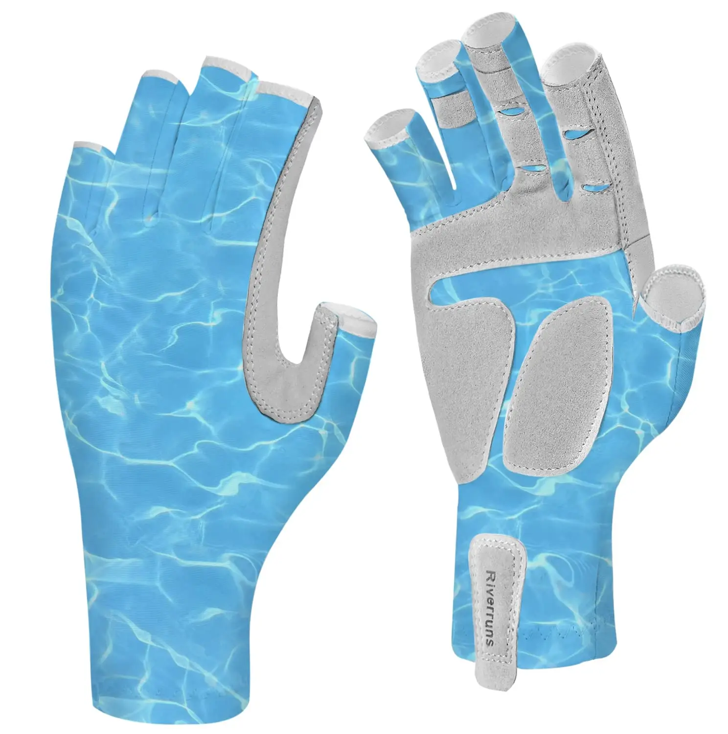 UPF 50+ Fishing Gloves Fingerless Anti-slip Women Gloves Quick-dry Breathable Cycling Boating