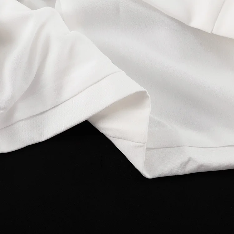 Female Elegant White Dress Sexy Patchwork Long Sleeve Commute Casual Clothes Dress For Women Zipper Autumn Mini Dress New