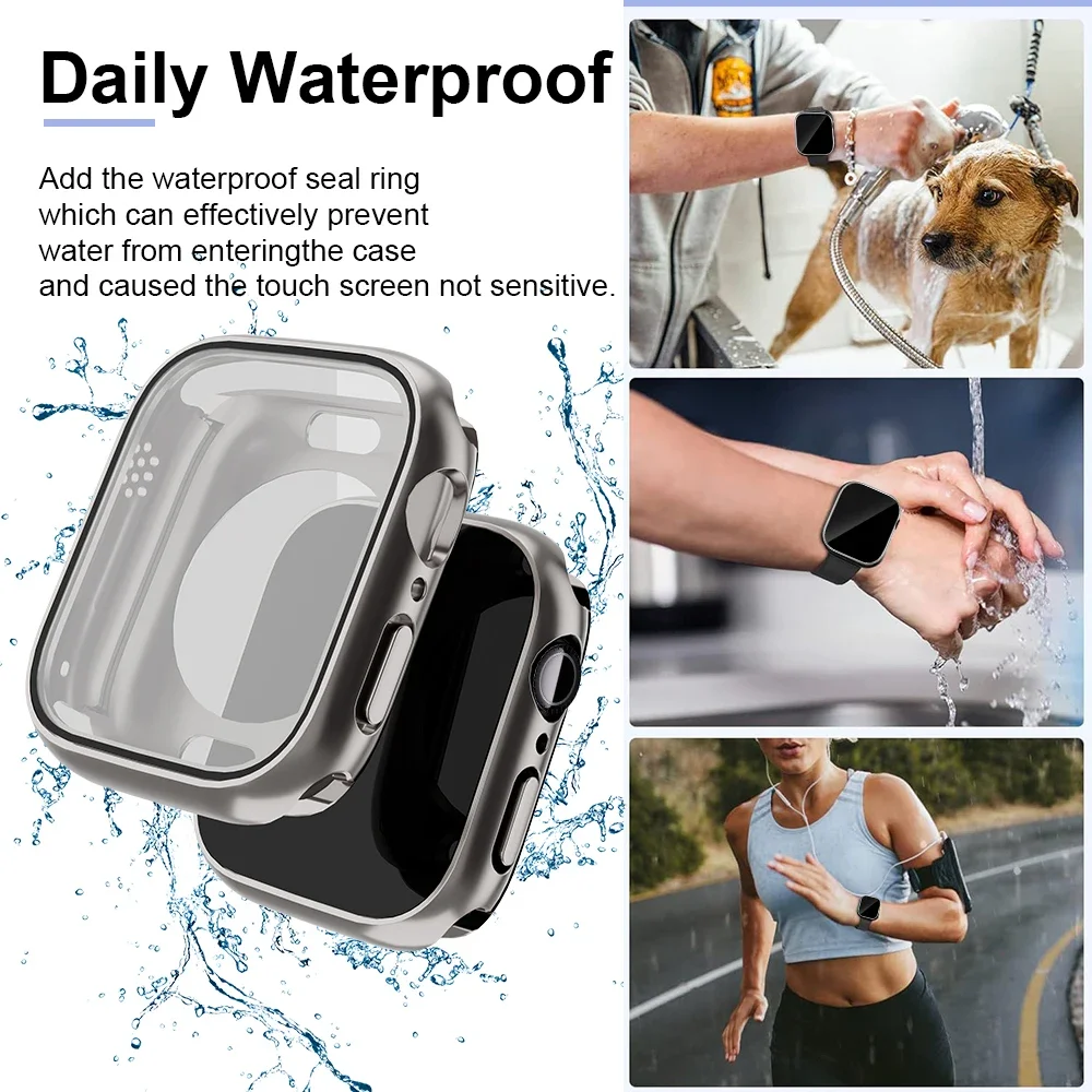 All-in-One 360° Protective Apple Watch Case with Tempered Glass Screen Protector