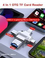 4 In 1 OTG TF Card Reader Adapter Type-C Lighting Micro USB USB3.0 All In 1 for iPhone Android Huawei Samsung Xiaomi Laptop PC 1