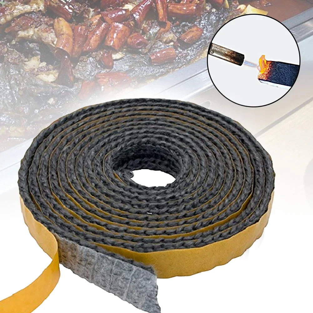 Flat Stove Rope 10mmX2m Self Adhesive Fiberglass Seal Stove Fire Rope fireplace insert seal Fireplace Replacement Gasket Cord