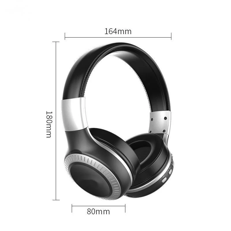 Bluetooth 5.3 Headphones with mic LED Digital Screen Bass Headsets Wireless Earphones with TF/FM Radio for Computer PC Laptop