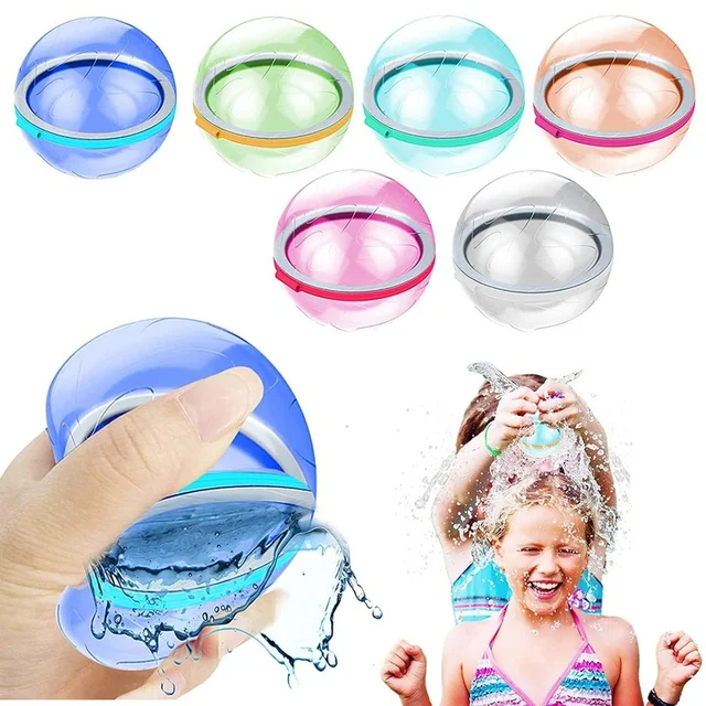 6/12PCS Reusable Water Balloons Quick Fill Sealing Refillable Water Ball for Kids Summer Outdoor Water Bomb Splash Ball Game Toy 2