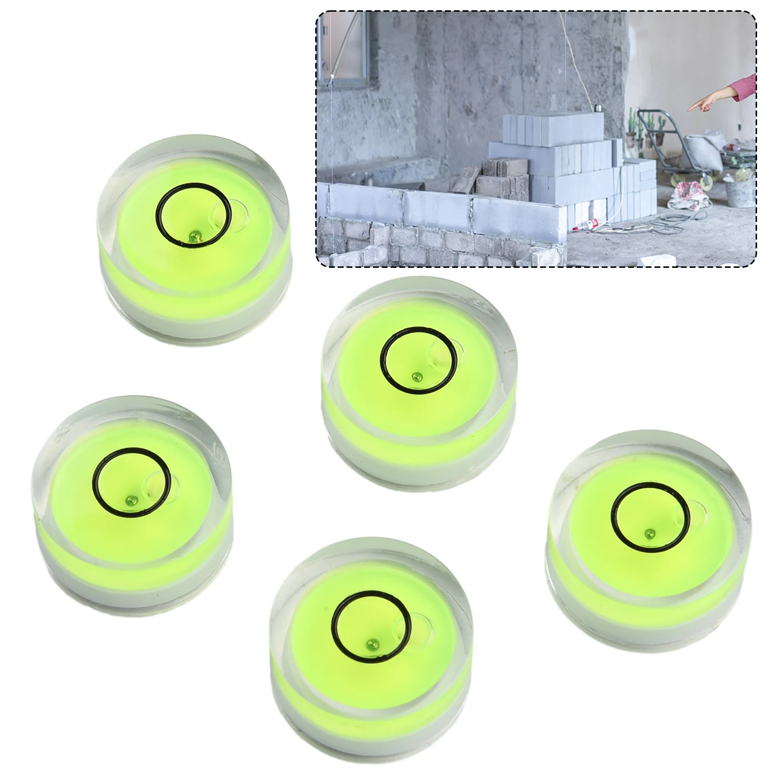5pcs Mini Round Accuracy Bubble Level Bullseye Instrument Horizontal Precision Bubble Level Measuring Tool
