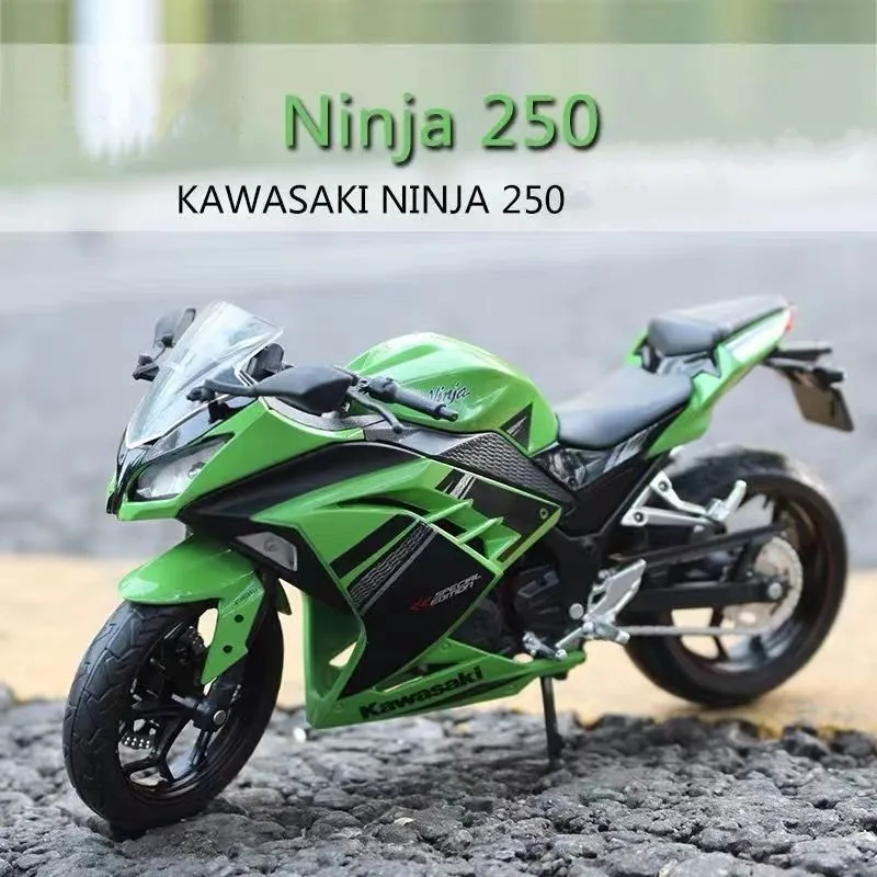 1/12 Kawasaki Ninja 250 Motorcycle Model Toy Vehicle Collection Autobike Shorkabsorber Off Road