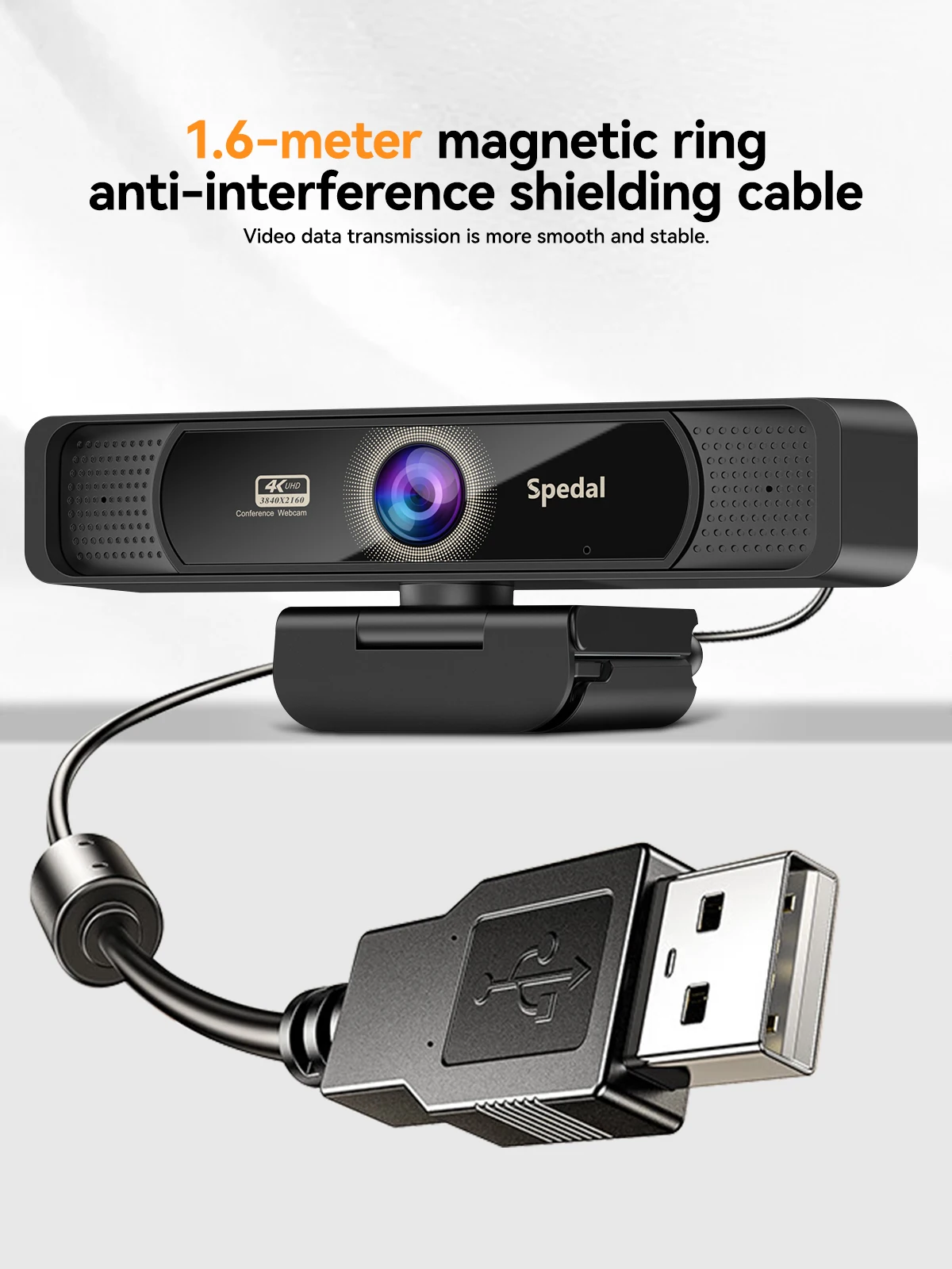 Spedal 931 HD 4K 30Fps 120 Wide Angle Webcam Wtih Microphone Remote Control Streaming PC Conferencin Windows Mac Linux