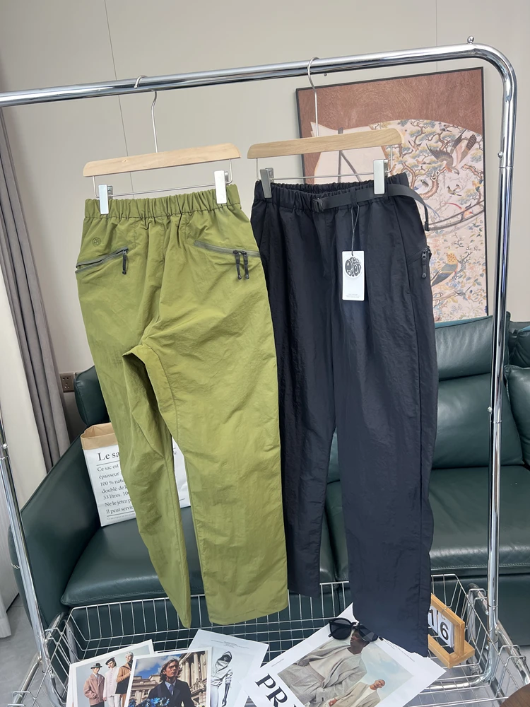 High-End Men's Casual Pants with Bule Elastic Waist Breathable Wear-Resistant Summer Functionali Straight Leg Long Trousers