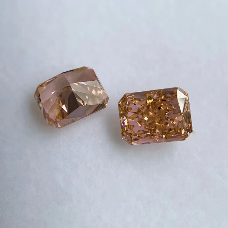 Nuovo Padparadscha Color Radiant Crushed Ice Cut Cubic Zirconia High Carbon Lab Diamond Cz 4K Cut 5A + Qualità Per La Creazione Di Gioielli