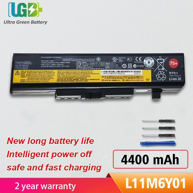 

UGB New L11M6Y01 L11L6Y01 Battery For Lenovo IdeaPad Y480 Y580 G480 G580 Z380 Z480 Z580 Z585 L116Y01 L11S6F01 L11L6F01