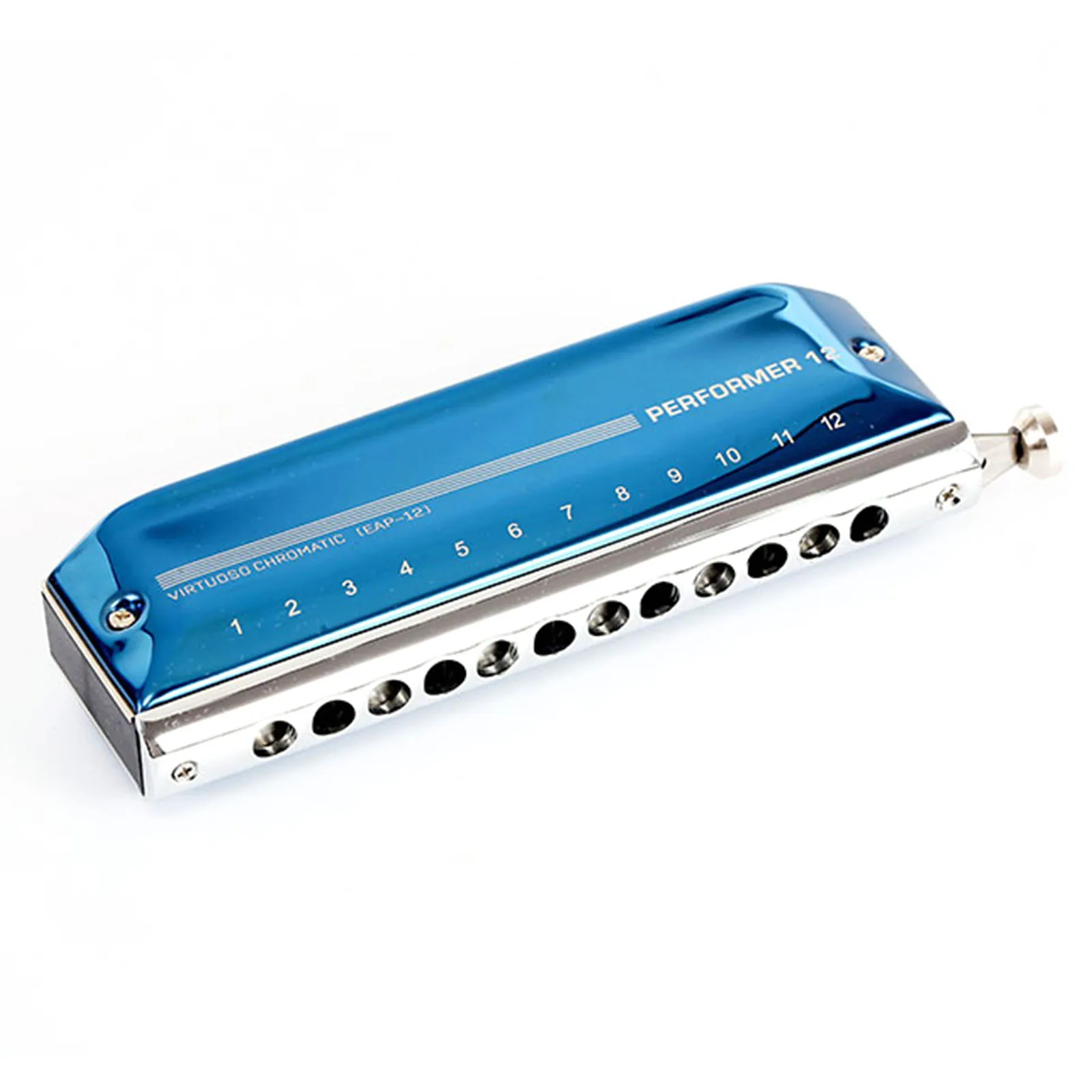 

East Top Harmonica 12 Hole 48 Tone Chromatic Player Plastic Grid Harmonica Blue for Adults Professional Player and Students