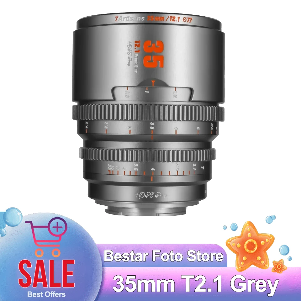 7Artisans 50mm T2.1 レンズ M43マウント