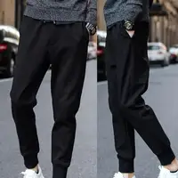 Pencil Pants Casual Fitness Pants Pockets Drawstring Sports Long Men Waist Ankle Tied Pencil Pants 4