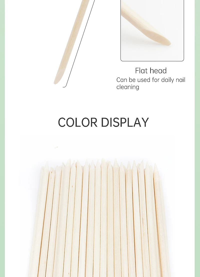 100 Stück wieder verwendbare Holz Nagel hauts chieber Entferner Nail Art Design Holzstäbchen Punktierung Entfernung Maniküre Pediküre Pflege Werkzeuge – Detail 4