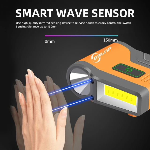 Lampada Frontale Ricaricabile USB - Controllo Gestuale, Impermeabile, 100 Lumen, 43g Leggera - Foto 6