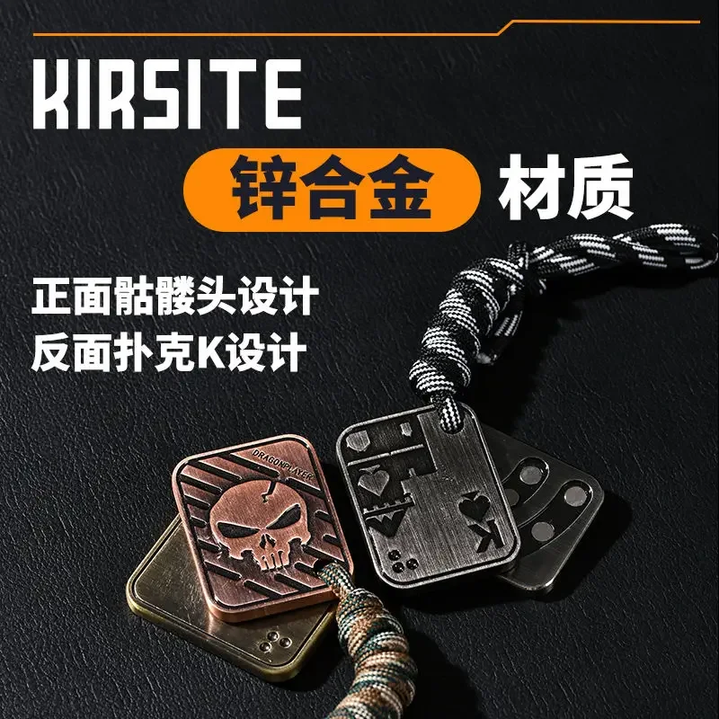 String version push card snap coin Fidget toy for adults, metal magnetic Fidget slider, Cliker coin EDC stress relief toy