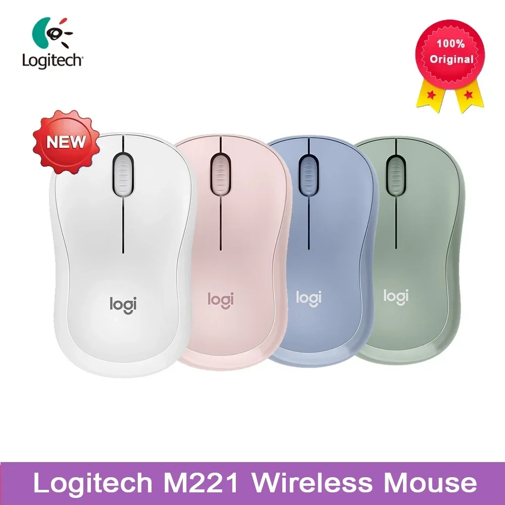 Logitech M221 Mouse Wireless Bluetooth Mouse Silenzioso Con Mouse Da Gioco Ergonomico Ottico Per Pc Da 2.4Ghz Per Mac Os/Window 10/8/7