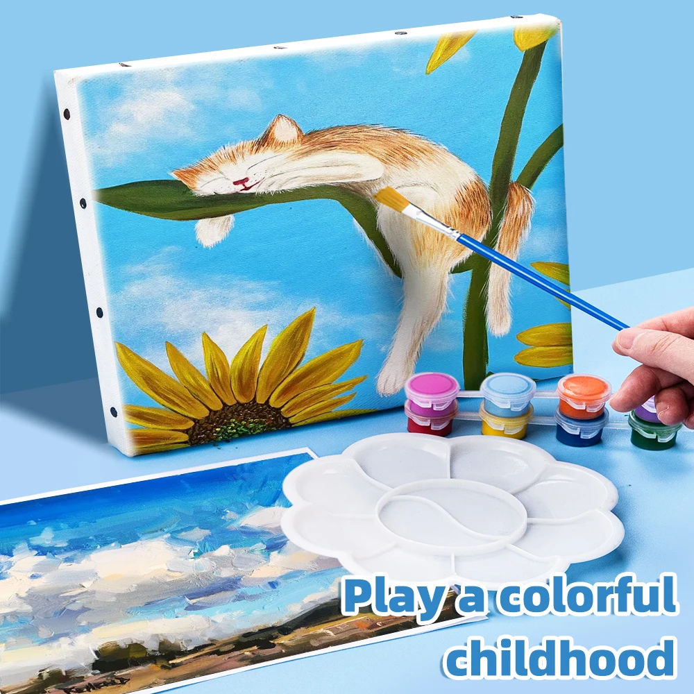 아크릴 안료 세트 3ml 12 색 수채화 그림 안료 세트 아트 스톤 세라믹 그림 색상 페인트 내장 브러시