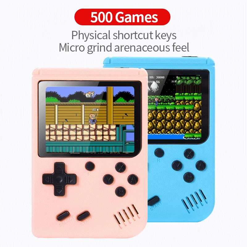 Video Game Console Retro Portable Mini Handheld 8 Bit 3.0 Inch Color LCD Kids Color Game Player Built in 500 Games