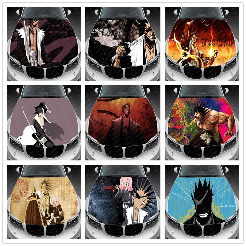 Kenpachi Zaraki Anime Bleach Itasha Hood Vinyl Stickers Wrap Vinyl Film Engine Cover Decals