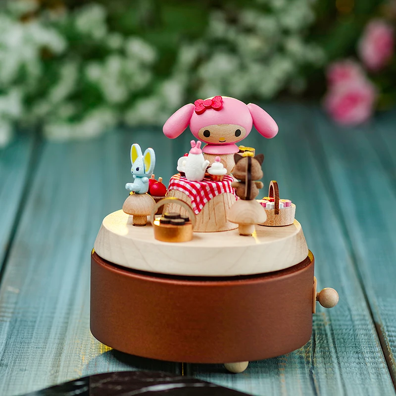 Creative cat playing piano wooden music box to send girls' girlfriends children girlfriends Christmas gift classic ballet gift 6