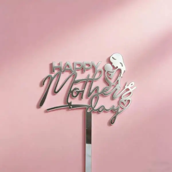 Elegant Gold & Red Acrylic MOM Cake Topper - Perfect for Mother's Day Celebrations & Birthday Parties