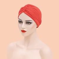 Women Muslim Hood Cap Pure Color New Lady Headscarf Hats Female Stitching Forehead Cross National Caps Girls Indian Hats 1