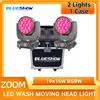 2PCS/lot 19x15w Wash Moving Head Light Flight Case LED Par Light Lyre Circle Round Function Led Zoom Wash Moving HeadStage Light 1