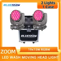 2PCS/lot 19x15w Wash Moving Head Light Flight Case LED Par Light Lyre Circle Round Function Led Zoom Wash Moving HeadStage Light 1
