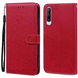 Luxurious Soft Silicone Flip Leather Wallet Phone Case for Huawei Y9S (Dark Red)