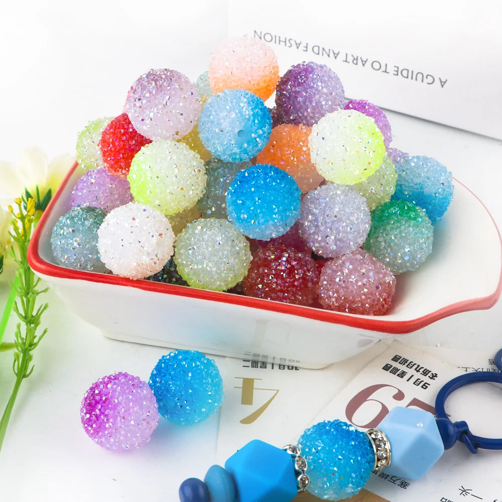 Colorful 20mm Acrylic Gradient Beads for DIY Jewelry and Accessories
