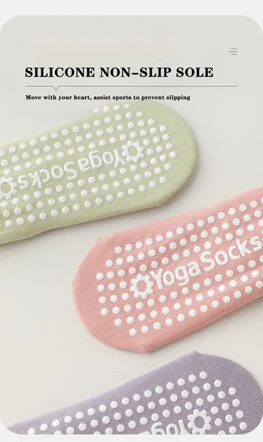 Calzini Antiscivolo Yoga Donna | Confezione 5 Paia | Grip In Silicone Per Pilates E Allenamento - Foto 7