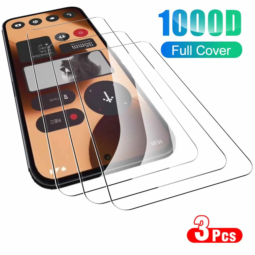 3PCS Protective Glass Case with Tempered Film and Screen Protector Cover