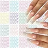 6/18pcs French Manicure Sticker 3D Gradient Color Nails Decals Self-Adhesive Lines Nail Art DIY Moon Shape Stencil Stickers 1