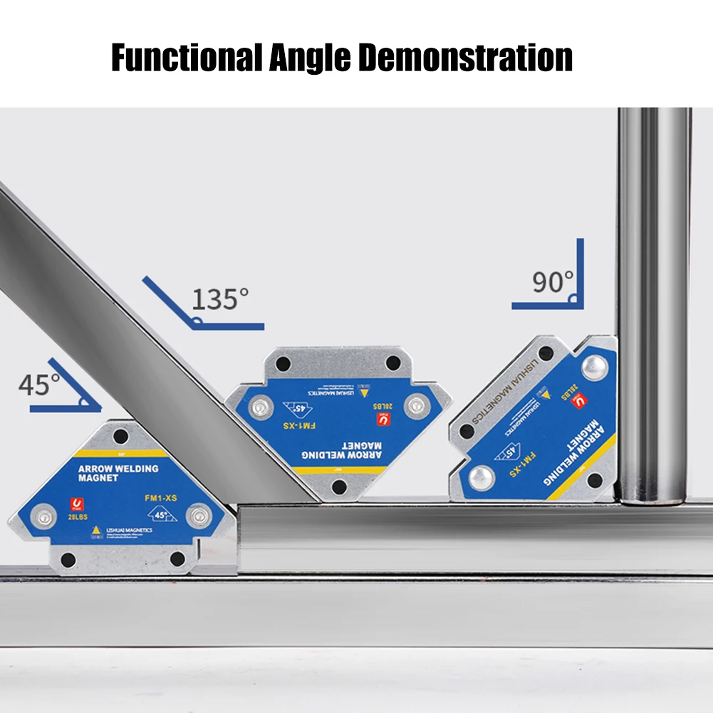 4pcs Magnetic Welding Fixer 45&deg; 90&deg; 135&deg; Multi-angle Magnet Weld Positioner Ferrite Auxiliary Locator Tools Welding Positioner magnetic welding holders magnetic welding fixer