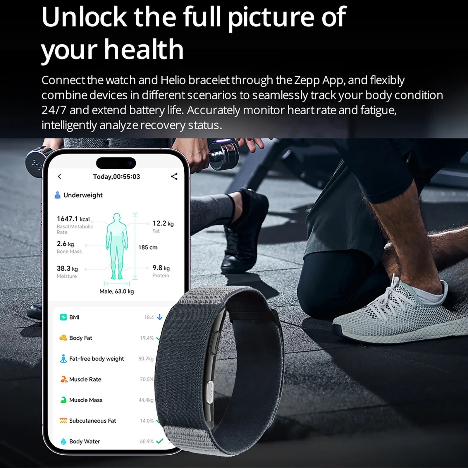 VITRO NO Screen Lightweight Smart Bracelet ECG SOS Heart Rate Blood Pressure Sports Fitness Waterproof Screenless Smartwatch 5