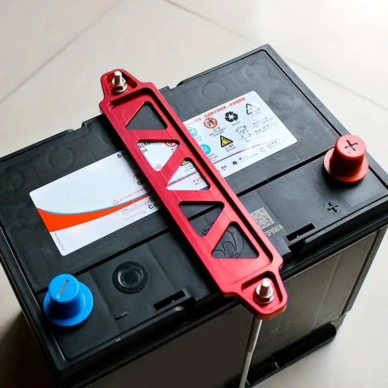자동차 배터리 고정 거치대 견고한 배터리 랙 및 캐리어 배터리 트레이, 밝은 빨간색 보안 자동차 배터리 마운트 브래킷