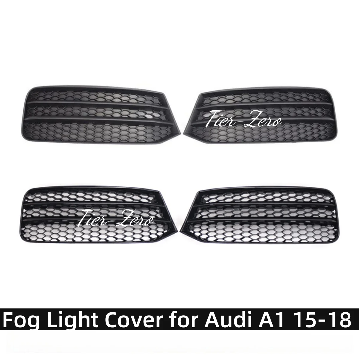 

Honeycomb Mesh Fog Light Trim Frame Fog Lamp Grille for Audi A1 2015-2018 Regular Style Cover Trim Glossy Black Car Accessories
