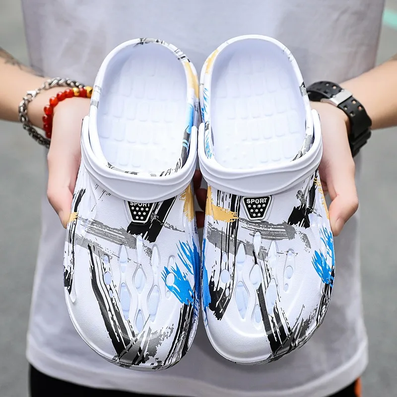 Big Size 38-49 Summer Men Sandals Light EVA Casual Shoes Hole Shoes Clogs Lovers Home Garden Outdoor Male Beach Flat Slippers 4